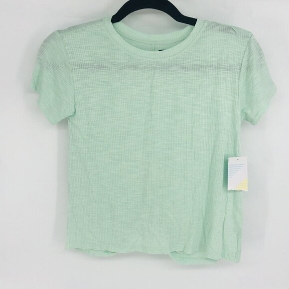 Z by Zella T Shirt Girls Size L 10-12 Green Knotted Back Detail Short Sleeve - Picture 1 of 7